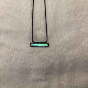 Kendra Scott iridescent bar necklace.